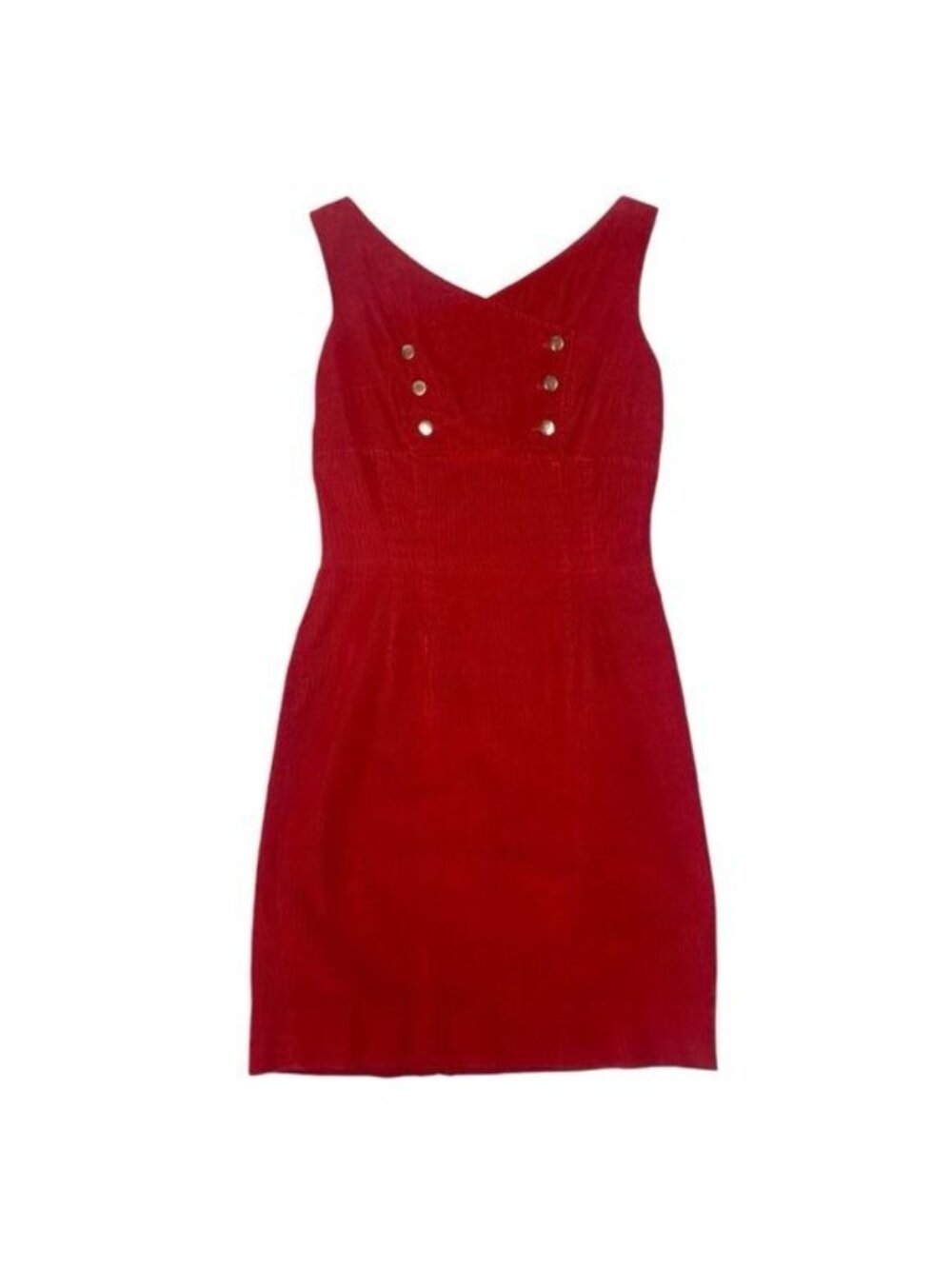 1970s Joan Miller Rust Corduroy Jumper Dress